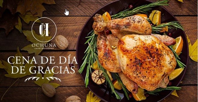 Cena de Día de Gracias: pollo asado con romero y naranja